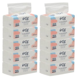 Small Soft Facial Tissues, Toilet Paper, Disposable Facial Napkins, Bag Cover NOT In Box, Material Wood Pulp Fiber NOT COTTON, 4-Ply, 8 Packs, 380 Sheets per Pack