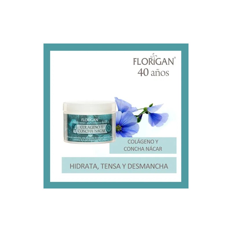 Crema Anti-arrugas Colágeno Y Concha Nácar Florigan® 3pzs