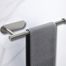 DGYB Brushed Nickel Self Adhesive Toilet Paper Holder Wall Mount 1 Pcs SUS304 Stainless Toilet Roll Holder Adjustable 9in ~15in Hanging Paper Towel Holder for Bathroom Kitchen Under Cabinet Fridge