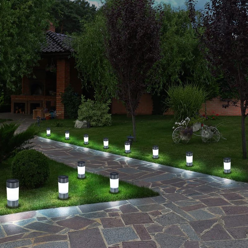 GLOBO 33254-3 LED Solar Lamp Stainless Steel Outdoor Garden Path