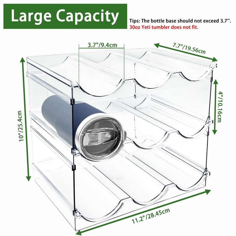 Spaclear 3 Pack Water Bottle Organizer, Stackable Kitchen Home Organization