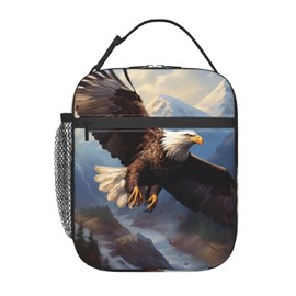 VANZEV Bald Eagle Lunch Box for Kids Adults Girls Boys American Eagle Lunch Bag Cooler Tote Reusable Insulated Lunch Bag Container Gifts for Office Picnic Travel Work School