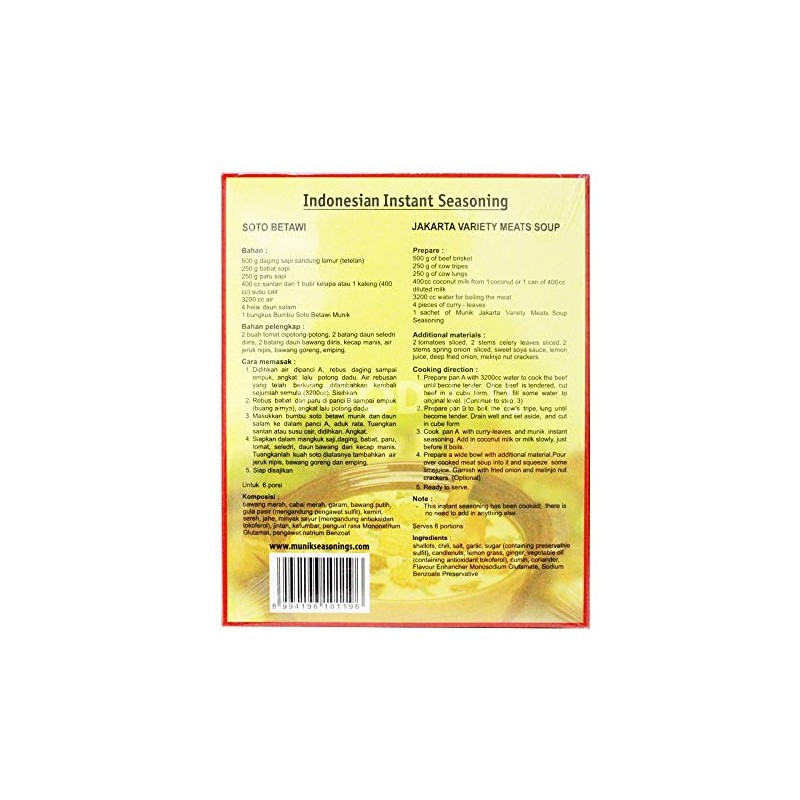 Munik Soto Betawi Jakarta Variety Meat Soup, 125-Gram (Pack of
