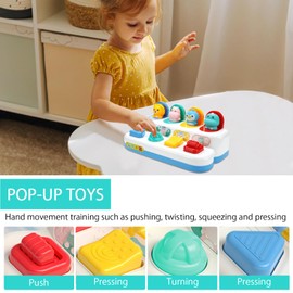 UOCAI Pop Up Baby Toy from 12 Months, Montessori Toy from 1 Year Motor Skills Toy from 6 Months Early Development Cause & Effect Learning Toy Baby Easter Gift Boys Girls