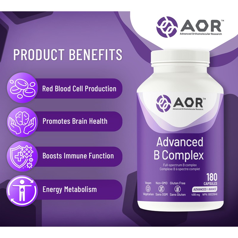 AOR AOR Advanced B Complex Capsules, 180 Count 60-Day Supply