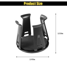 Sandfren Car Cup Holder Insert, 2PCS Self-Adhesive Expanding Vehicle Drink Cup Holder with Clamp Arms, Portable Automotive Water Bottle Insert Adapter, Universal for SUV Automobile Truck