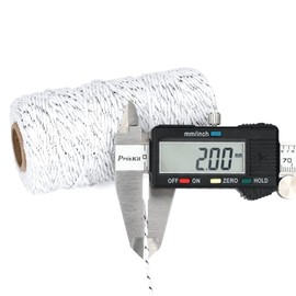 Anwyll Gold Silver Twine String - 656Ft 2MM Christmas Twine String Cotton Bakers Metallic Gold and Silver Twines Strings for Crafts Ornament Gift Wrapping Christmas Holiday Home Decoration