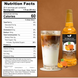 Syruvia Pumpkin Spice, Toasted Marshmallow & Blue Raspberry Syrup for Coffee 25.4 Ounces Flavored Coffee Syrup