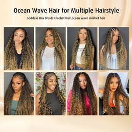 Orientfashion Deep Wave Braiding Hair Ocean Wave Crochet Hair Bundles 30Inch Deep Culry Crochets Braids Wet and Wavy Braiding Synthetic Hair For Black Women Human (30inch（pack of 3）, 1b/27)
