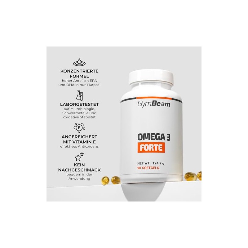 Omega 3 Capsules Forte - High Dose Fish Oil with
