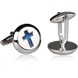 Men's Christian Cross Cufflinks with Presentation Gift Box