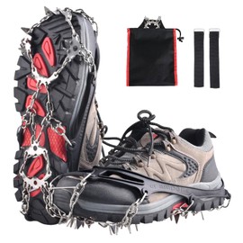 JEELAD Crampons, 24 Prong Chain Spike, Kanjiki, 201 Stainless Steel, Snow Spike, Lightweight, Easy to Install, For Climbing