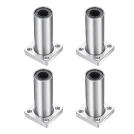 QUARKZMAN LMK10LUU Linear Ball Bearing 10 mm Bore 19 mm Outer Diameter 55 mm Length Extra Long Square Flange Steel Cage for CNC Machine 3D Printer