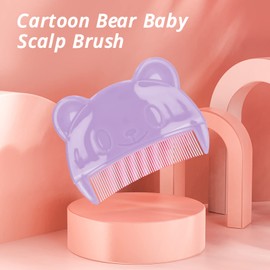 Cepillo y Peine para La Costra Láctea, Cepillo de Silicona para El Baño del Bebé, Cepillo Sensorial Suave Peine El Cabello con Cerdas Suaves Silicona Ayuda a Masajear Suavemente el Cuero(Púrpura)