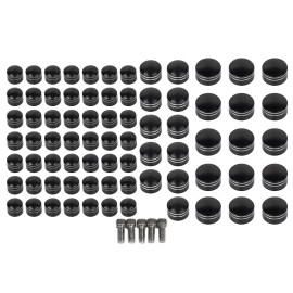 Unbranded Black Cut Engine Bolt Cap Cover For Harley Street Glide Road King FLHR 2007-2016