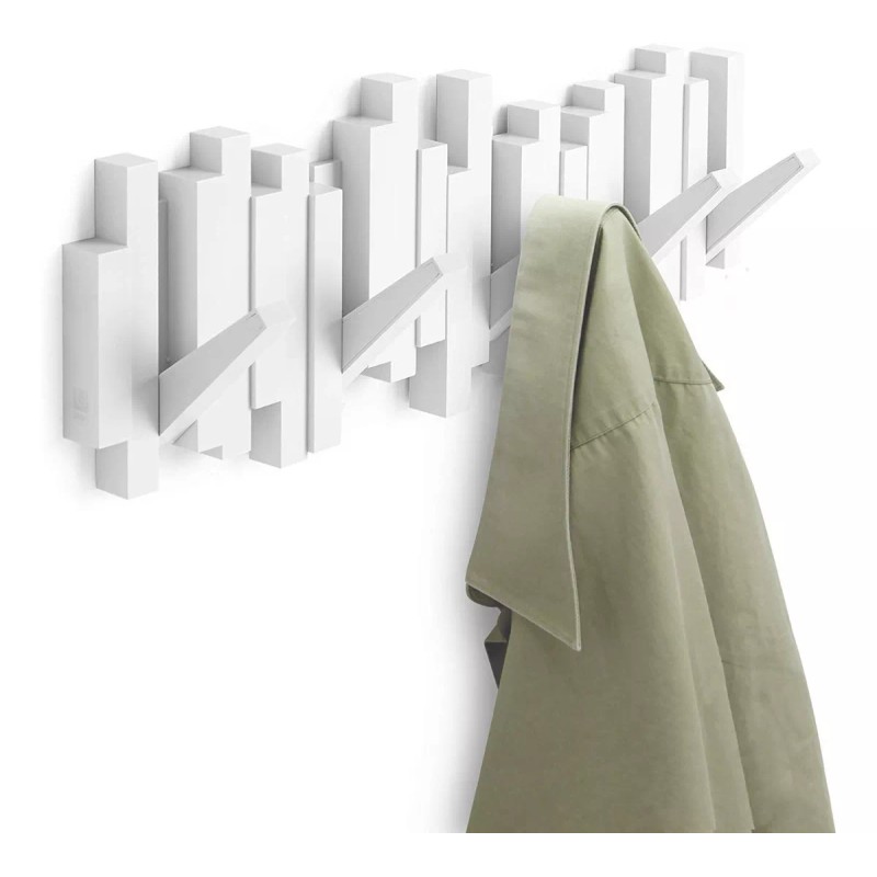 Umba Perchero Colgador Con 5 Ganchos Abatibles Color Blanco