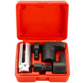 weyleity Automotive Oxygen Sensor Socket Set | 5 Pcs Offset Wrench Remover and Thread Chaser Kit for O2 Sensors (Red)