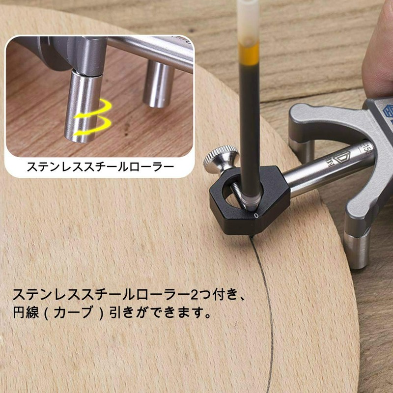 CarAngels New Model Woodworking Scribing Gauge for Arc, Straight Line,