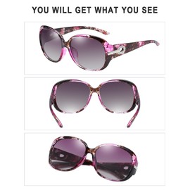 DUCO Women's Classic Stylish Designer Oval Polarized Sunglasses 100% UV400 Protection 6214 (Tortoise)