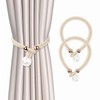 AULEEP Pearl Curtain Tiebacks, Pack of 2 Adjustable Tiebacks for
