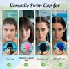 3Pcs Unisex Polyester Swimming Cap, Assorted Colours Fabric Swim Cap,