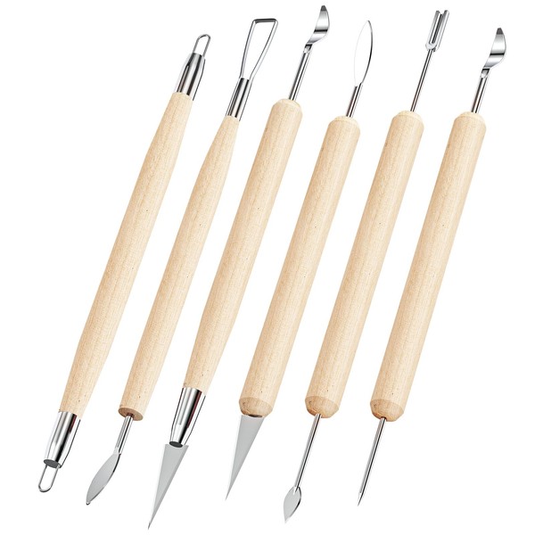 Clay Tools Sculpting, Double-Sided Polymer Carving Tools Kit, Wood Ceramic