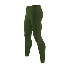 9M Mens Ultra Soft Thermal Underwear Leggings Bottoms - Compression Pants with Fleece Lined, Army Green, Medium