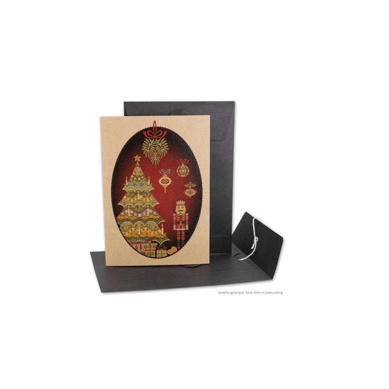 Envelope C6, 162 x 114 mm, black, twine closure, Japanese
