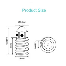Zodazoqa Hot End for A1 Mini/A1 Print Head Upgraded High Temperature Hardened Steel Nozzle Replacement Extruder Kit Compatible with Bambu Lab A1 and A1 Mini 3D Printing（Nozzle of 0.8mm）