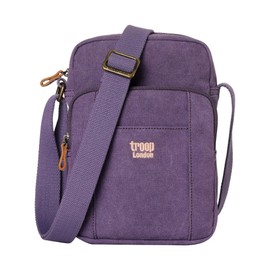 Troop London TRP0370 Classic Canvas Shoulder Bag, Purple, One Size, Purple