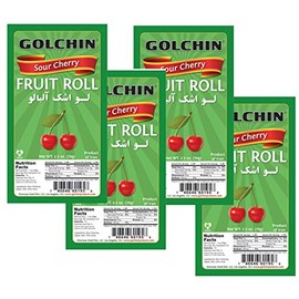 Golchin, Vegetarian, Fruit Roll Leather (Lavashak), 2.5 oz (Pack of 4) (Sour Cherry, لواشک آلبالو)