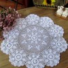 Lelefly Cotton Handmade Crochet lace Table Runners Round Tablecloth Doilies