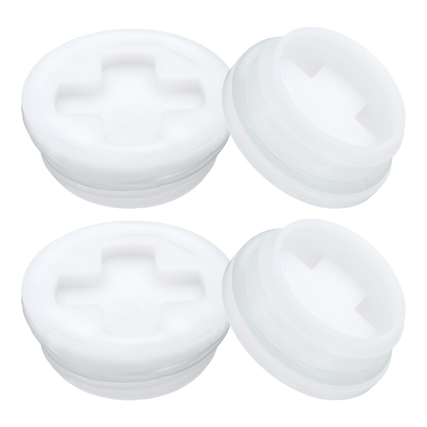 2 Inch & 3/4 Inch Bung Caps For 55 Gallon Drums - 6+6 Pack With Gaskets, Fine Thread Plastic Barrel Plugs