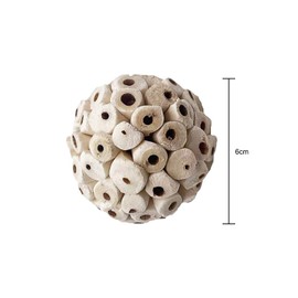 Nereds 4pcs Bird Toys Sola Wood Balls Natural Sola Balls Bird Chewing Toy for Budgie Parakeet Cockatiel Orbs