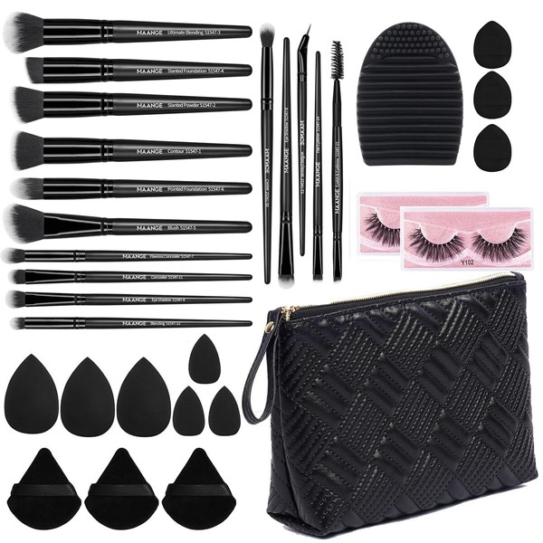 MAANGE Makeup Brush Set 31 Pcs Premium Synthetic Makeup Brushes