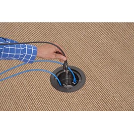 Arlington FLBR5420 Recessed Power and Data Round Floor Box (Black)