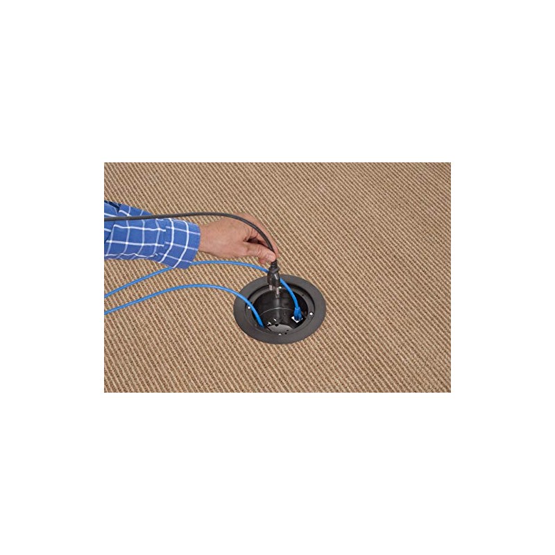 Arlington FLBR5420 Recessed Power and Data Round Floor Box (Black)