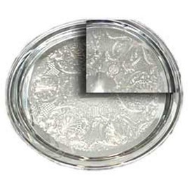 Stainless Steel Decorative Round Tray Inside Design. Heavy Duty. Overall size: 8"