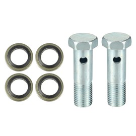 X AUTOHAUX 2 Set Universal Auto Banjo Bolt Brake Line Fitting Adapter M14 x 1.5