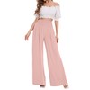 FUNYYZO Womens Palazzo Pants Elastic Waisted Pull On Trousers Casual