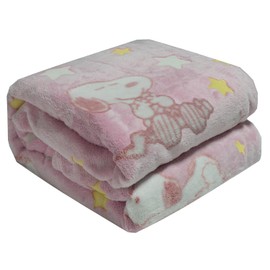 Kanguru Snoopy Glow in the Dark Pink, Soffice Coperta in Microfibra che si Illumina al Buio, Plaid Pile, 130 x 150 cm, Idea Regalo Natale o Compleanno, Bambino o Bambino, Ideal for Camera or Cameretta