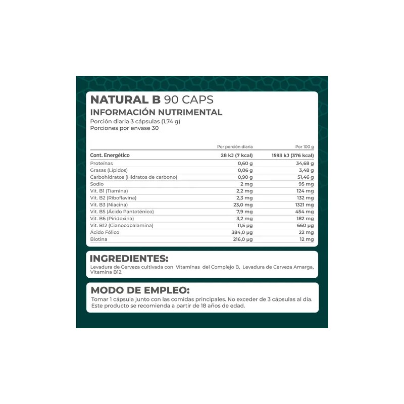 Suplemento Vitaminas Natural B Complex (90 Caps) - Pronat