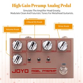 JOYO High Gain Overdrive Effect Pedal Amplifier Simulation Guitar Pedals with Real Amp Head Tone for Electric Guitar (RIGEL PREAMP R-24)