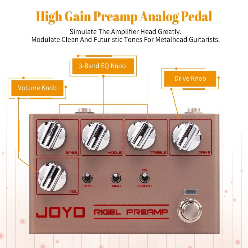 JOYO High Gain Overdrive Effect Pedal Amplifier Simulation Guitar Pedals