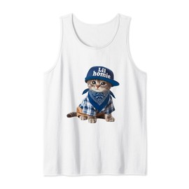 LIL HOMIE Cholo Gangsta Cat Cute Chicana Chicano Lowrider Tank Top