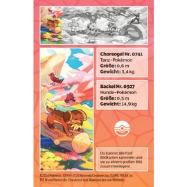 Pokémon-Sammelkartenspiel: Mini-Tin-Box Farbenfrohes Paldea: Backel & Choreogel (2 Boosterpacks, 1 Stickerbogen)