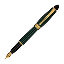 Aurora IPSILON Resin Fountain Pen, Green Resin Writing Pen with Gold-Plated Fittings, Chrome-Plated Steel Nib in M Thickness, Gift Box