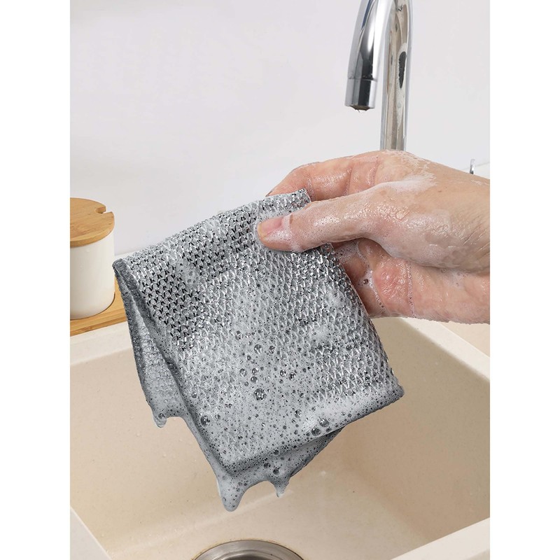 HIC Kitchen Multi-Use Non-Scratch Wire Cleaning Cloths, 2 Sets of