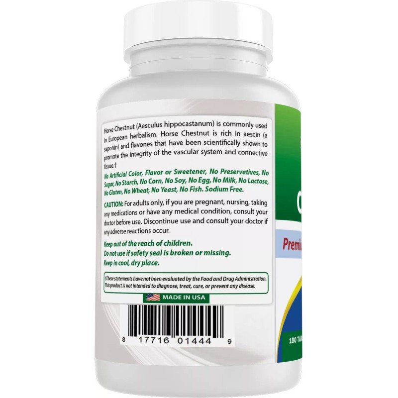 Horse Chestnut Extract 300mg 180 Tablets Non GMO Gluten Free