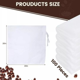 XL 5 gal Cold Brew Disposable Commercial Coffee Filters 20" x 20" (4 bags)